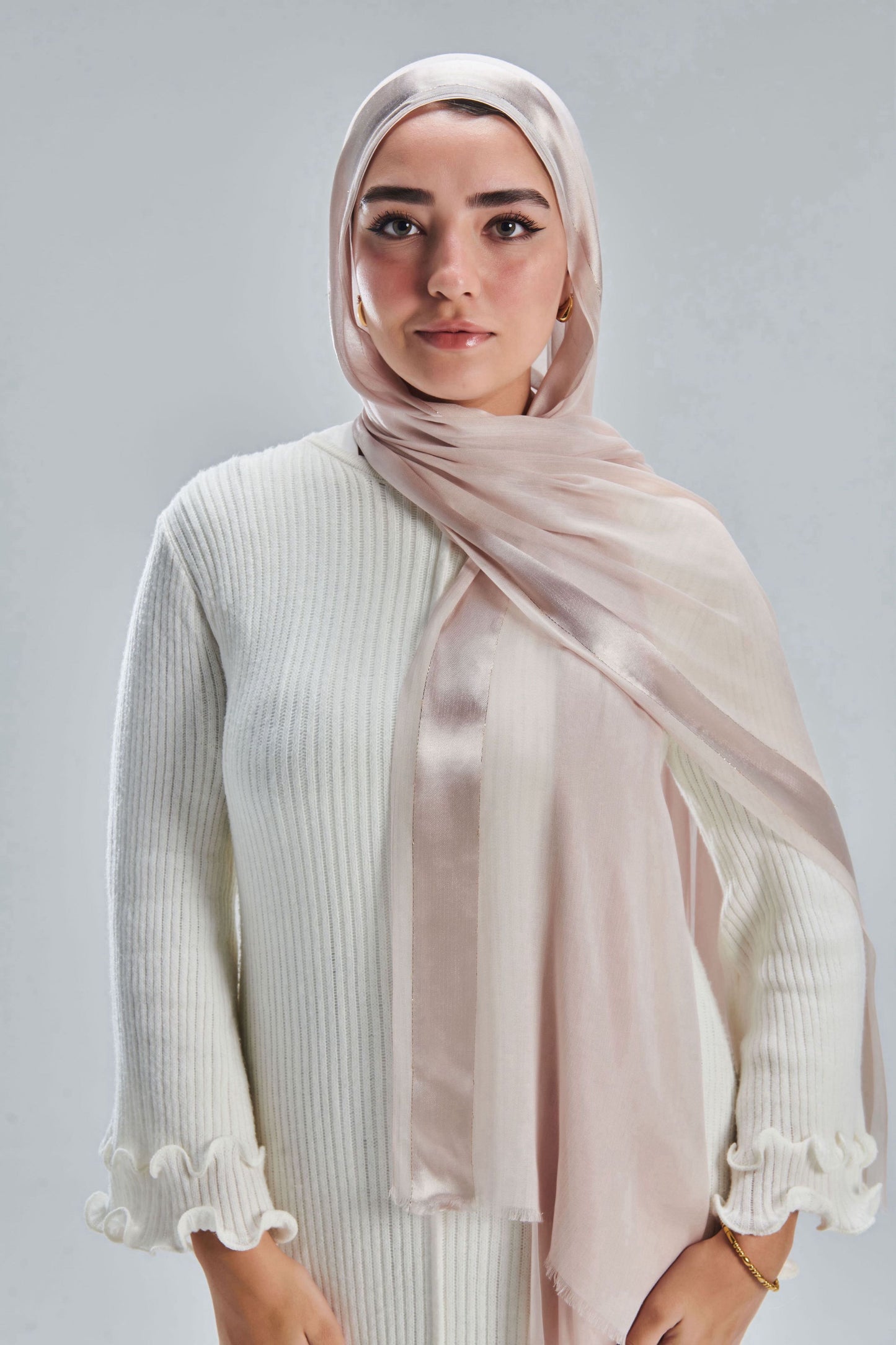 One satin Linen with glittery trim