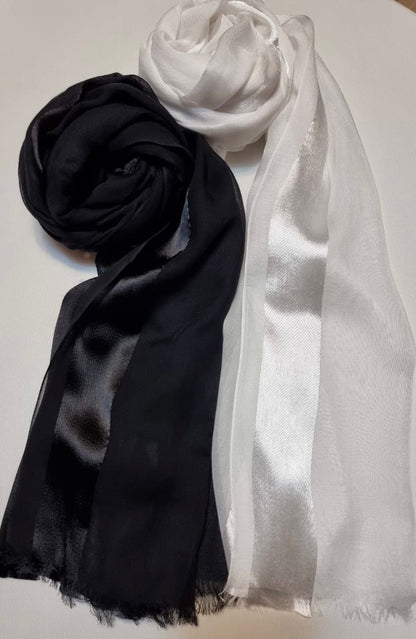 One Satin Linen Scarf