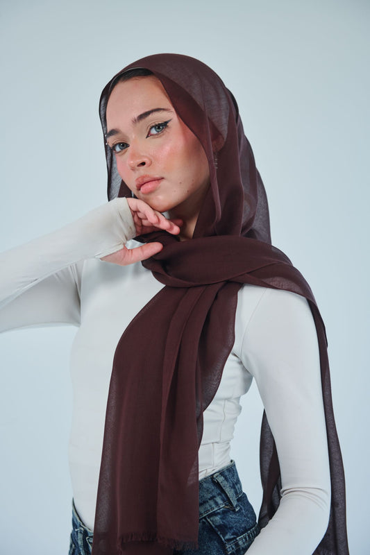 Plain linen Chocolate
